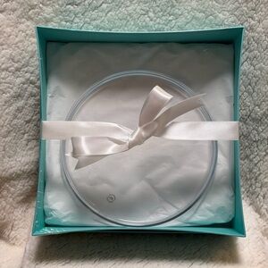 NEW Tiffany & Co. Crystal Glass Jewelry &/or Candle Plate with Tiffany & Co. Box